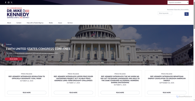 Security scan screenshot of http://mikekennedy.house.gov/