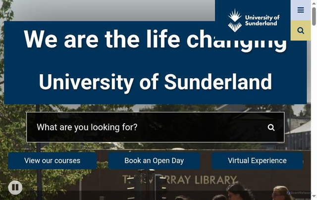 Security scan screenshot of http://www.sunderland.ac.uk/
