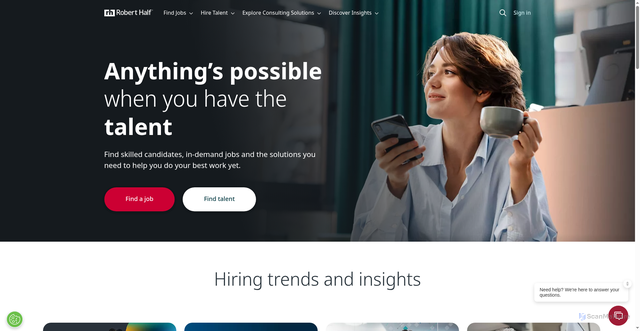 Security scan screenshot of https://www.roberthalf.com