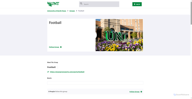 Security scan screenshot of https://calendar.unt.edu/group/football