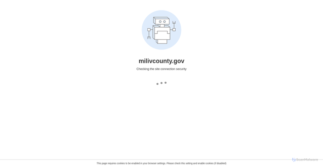 Security scan screenshot of https://milivcounty.gov/
