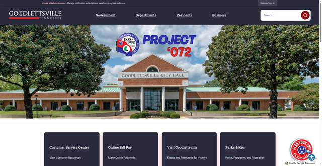 Security scan screenshot of https://goodlettsville.gov/