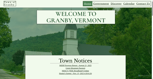 Security scan screenshot of https://www.granbyvt.gov/