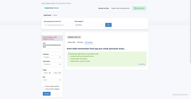 Security scan screenshot of https://tomarketo.com/index.php?page=search&sCategory=3&sCompany=1