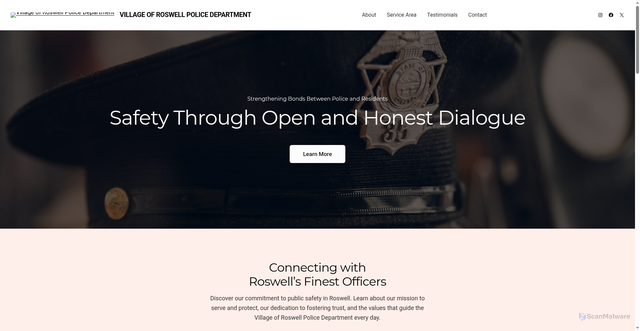 Security scan screenshot of https://roswellpoliceoh.gov/