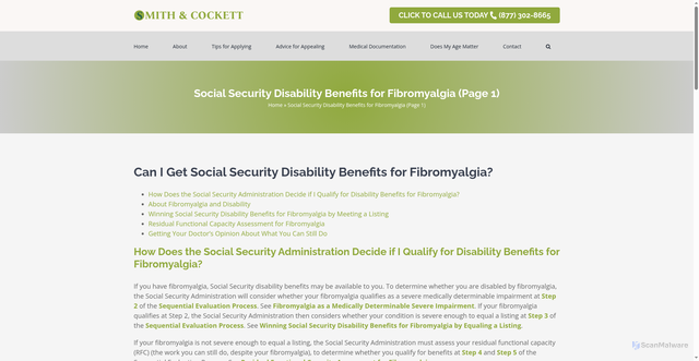 Security scan screenshot of https://thetennesseedisabilityattorney.com/fibromyalgia