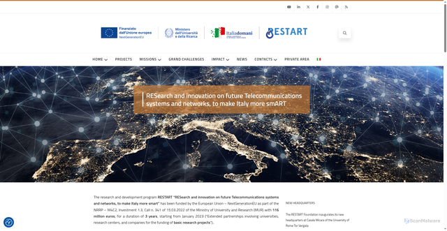 Security scan screenshot of https://www.fondazione-restart.it