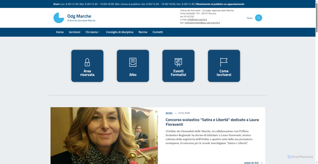 Security scan screenshot of https://www.odg.marche.it