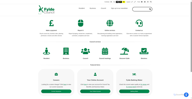 Security scan screenshot of https://new.fylde.gov.uk/