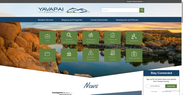 Security scan screenshot of https://www.yavapaiaz.gov/