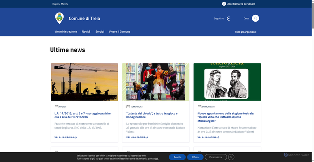 Security scan screenshot of https://www.comune.treia.mc.it/