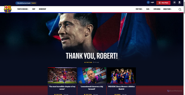 Security scan screenshot of https://www.fcbarcelona.com