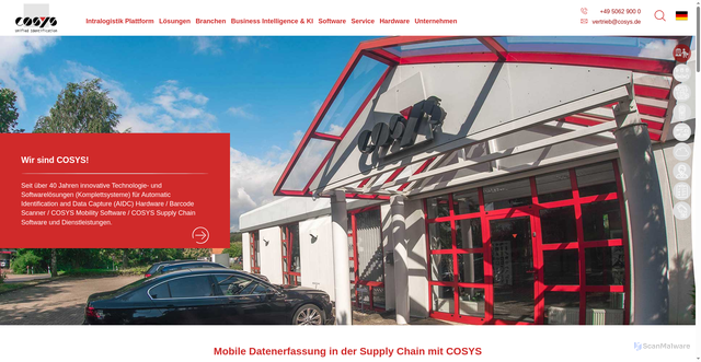 Security scan screenshot of https://cosys.de