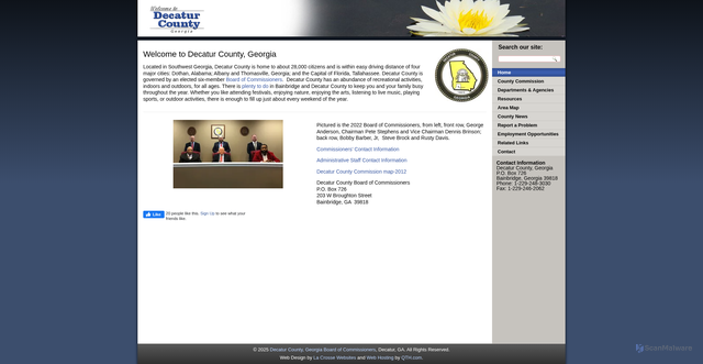 Security scan screenshot of https://www.decaturcountyga.gov/