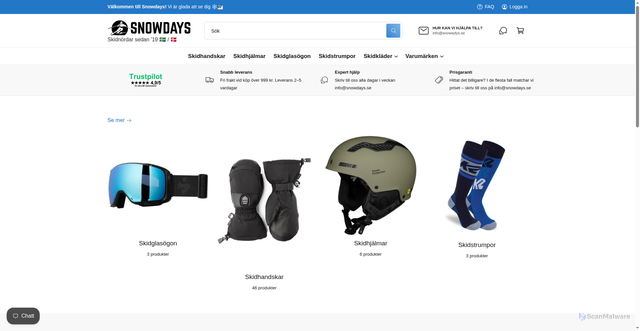 Security scan screenshot of https://snowdays.se