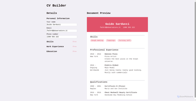 Security scan screenshot of http://odin-cv.pages.dev/