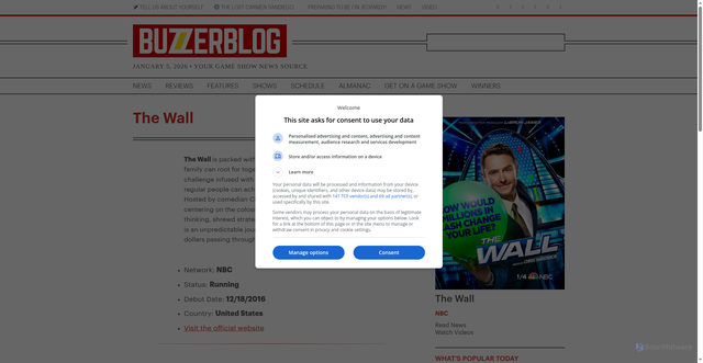 Security scan screenshot of https://www.buzzerblog.com/show/the-wall/