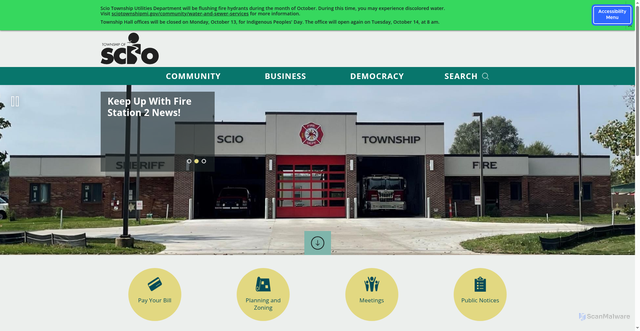 Security scan screenshot of https://www.sciotownshipmi.gov/
