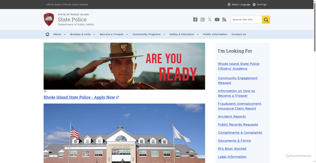 Security scan screenshot of https://risp.ri.gov/