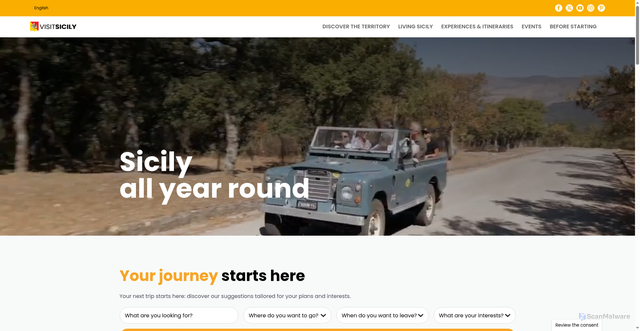 Security scan screenshot of https://www.visitsicily.info/en/