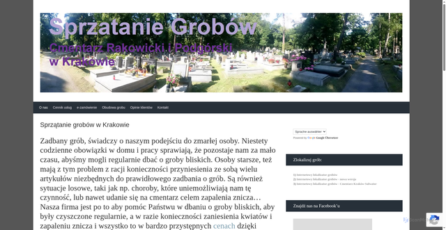 Security scan screenshot of https://sprzataniegrobow.krakow.pl