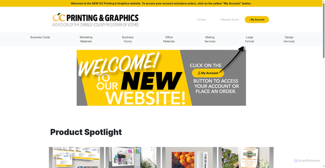 Security scan screenshot of https://ocvote.gov/bin/pandg/index.html