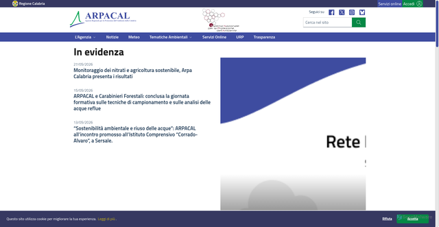 Security scan screenshot of https://www.arpacal.it