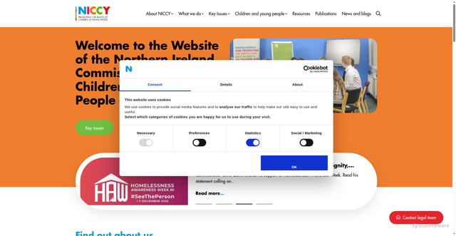 Security scan screenshot of https://www.niccy.org/