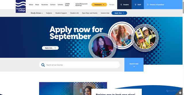 Security scan screenshot of https://www.southport.ac.uk/