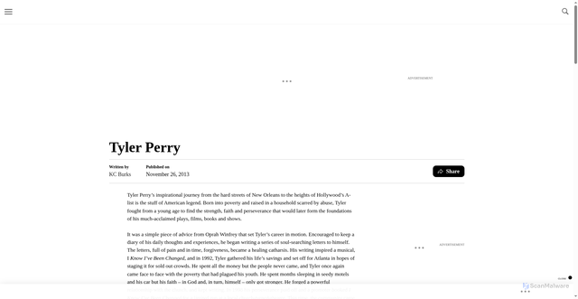 Security scan screenshot of https://fantasticvoyage.blackamericaweb.com/697/tyler-perry/