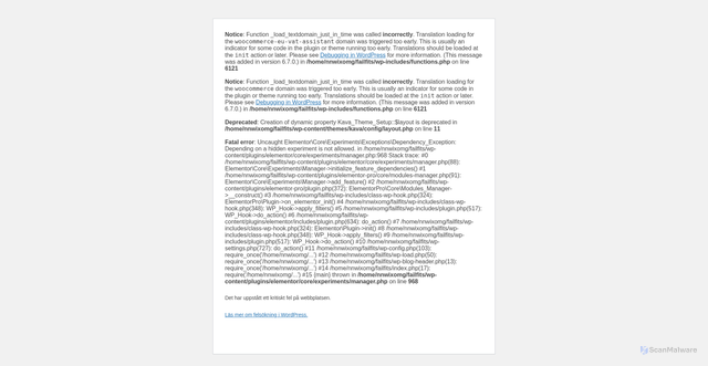 Security scan screenshot of https://failfits.se