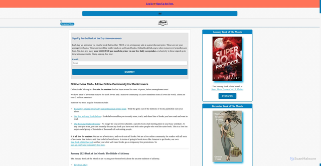 Security scan screenshot of https://onlinebookclub.org
