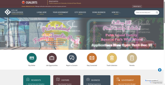 Security scan screenshot of https://casagrandeaz.gov/