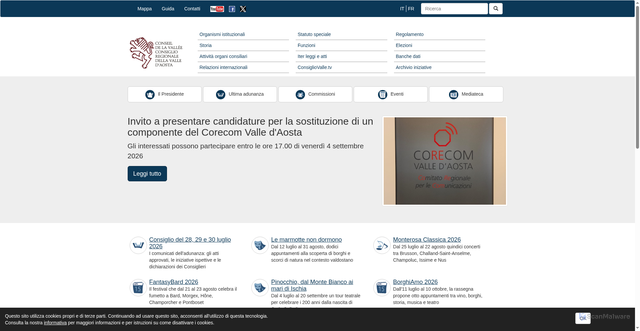 Security scan screenshot of https://www.consiglio.vda.it