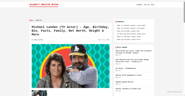 Security scan screenshot of https://tlos.ikole.mlga.ek.gov.ng/michael-landon-tv-actor-age-birthday-bio-facts-family-net-worth-height.html