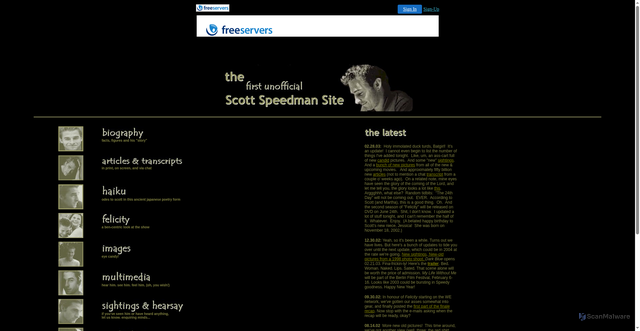 Security scan screenshot of http://scottspeedman.iwarp.com/