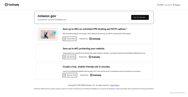 Security scan screenshot of https://nolaeoc.gov/