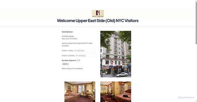 Security scan screenshot of https://campustravel.com/university/upper-east-side-old-nyc/hotel-newton/
