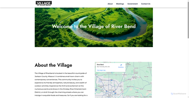 Security scan screenshot of https://villageofriverbendmo.gov/