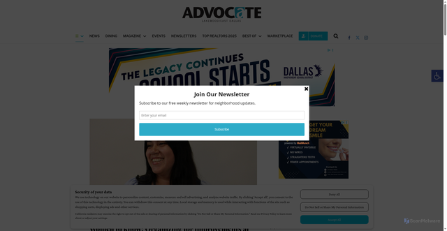 Security scan screenshot of https://lakewood.advocatemag.com