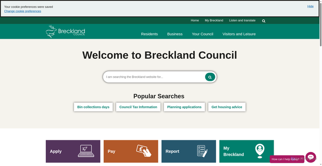 Security scan screenshot of https://www.breckland.gov.uk/