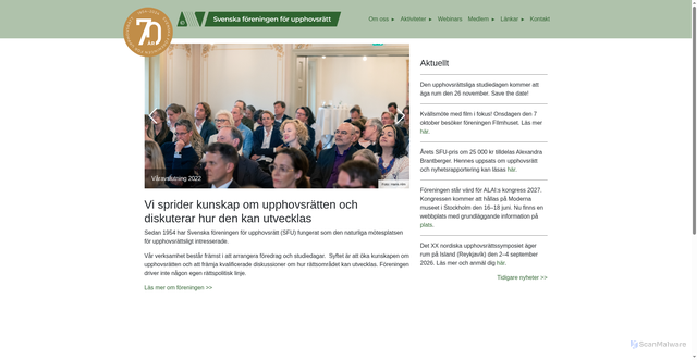 Security scan screenshot of https://upphovsrattsforeningen.se