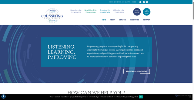 Security scan screenshot of https://integrativecounselingpc.com