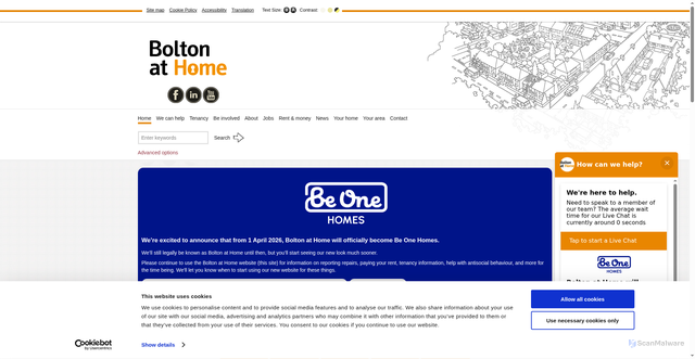 Security scan screenshot of https://www.boltonathome.org.uk/