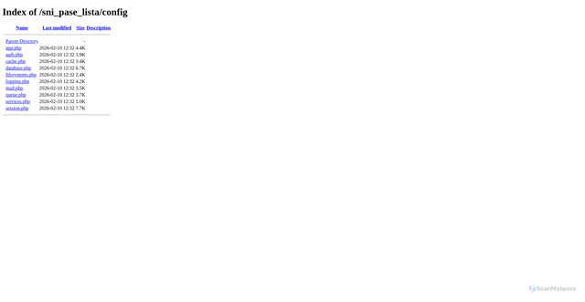 Security scan screenshot of https://estrategia-ni.net/sni_pase_lista/config/