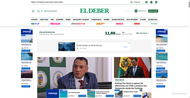 Security scan screenshot of https://eldeber.com.bo