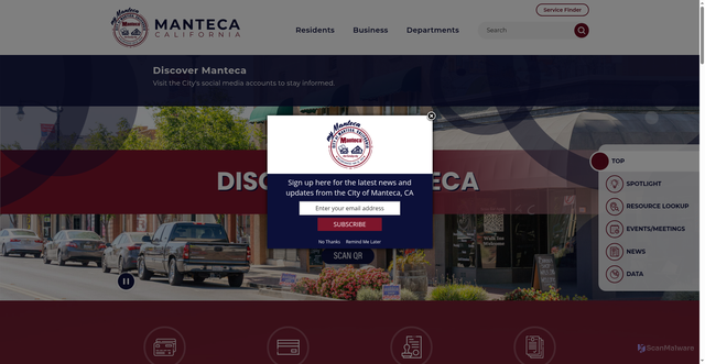 Security scan screenshot of https://www.manteca.gov/