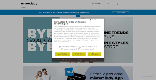 Security scan screenshot of https://mister-lady.com