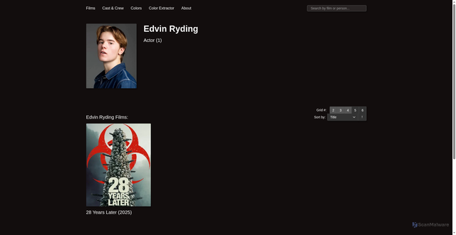 Security scan screenshot of https://www.scenestill.com/people/edvin-ryding