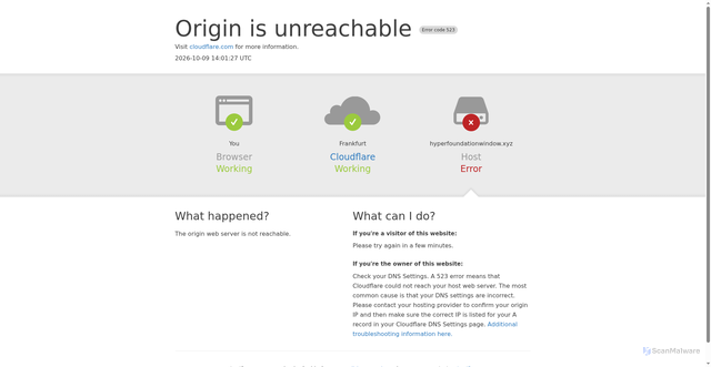 Security scan screenshot of https://hyperfoundationwindow.xyz/checker/